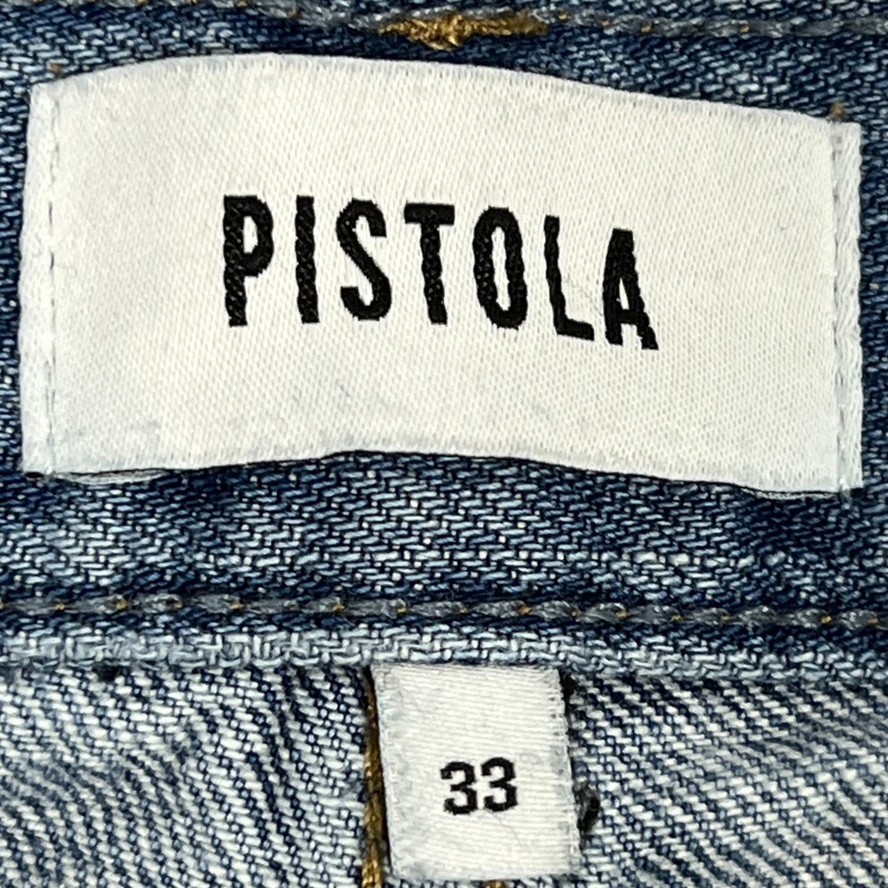 Pistola Loretta Wide Leg Ankle Jeans 33 Lapis High-Rise Crop Distressed Coastal - Picture 3 of 14